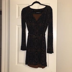 Antik batik XS dress, Brown, patterned